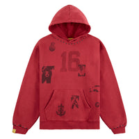 History Studded Hoodie | Vintage Red