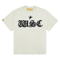 WSC Leather Tee | Bone White/Black