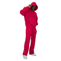 History Studded Hoodie | Vintage Red