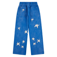 Patchwork Washed Sweatpant | Blue