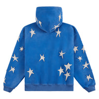 Patchwork Washed Hoodie | Blue