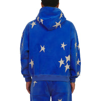 Patchwork Washed Hoodie | Blue