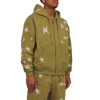 Patchwork Washed Hoodie | Green