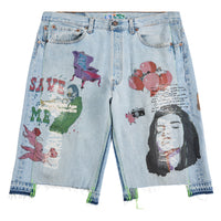 Harrison Triple-Wide Denim Short | Light Distressed