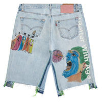 Harrison Triple-Wide Denim Short | Light Distressed