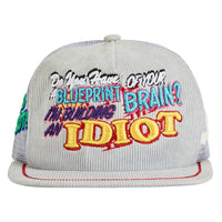 Idiotic Vintage Hat | Grey Suede/Red