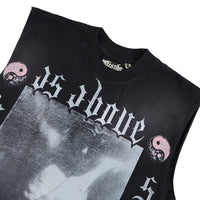 As Above So Below Sleeveless Tee | Blk