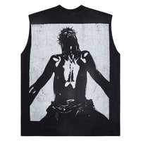 As Above So Below Sleeveless Tee | Blk