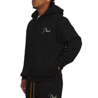 Classique Zip Up Hoodie | Black/White