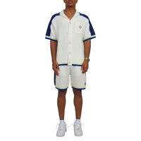 Crochet Short | White/Blue