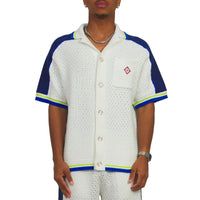 Crochet Shirt | White/Blue