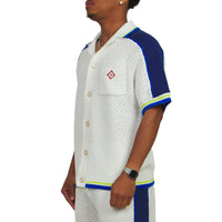 Crochet Shirt | White/Blue