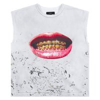 Smile Sleeveless Tee | White