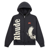 Eagle Pass Zip-Up Hoodie | Vintage Black/White