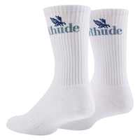 Rossa Logo Sock | White/Blue