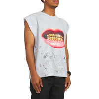 Smile Sleeveless Tee | White