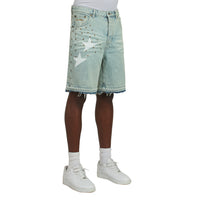 Half star Denim Short | Acid White/White