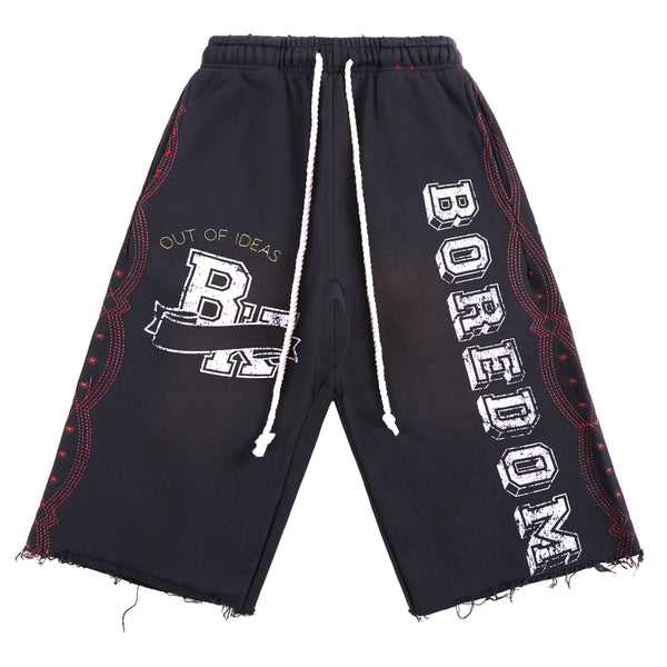 BLACKCOMMEdesGARÇONS ShortsSarouelStyle Collegiate Short | Faded Black – Capsule NYC