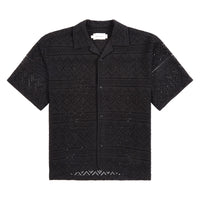 Pointelle Crochet Camp Shirt