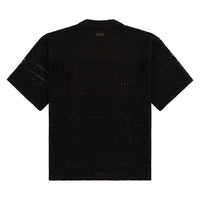 Pointelle Crochet Camp Shirt