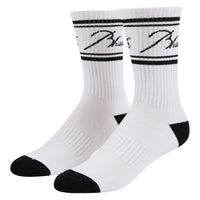 Contrast Script Logo Sock | White/Black