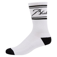 Contrast Script Logo Sock | White/Black