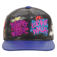 Brainwash Vintage Hat | Black/Blue Leather