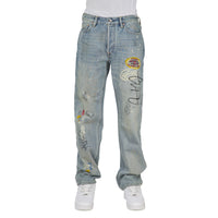Fortune Theme Hand-Painted Denim