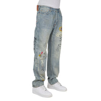 Fortune Theme Hand-Painted Denim