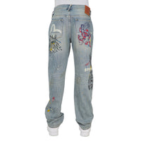Fortune Theme Hand-Painted Denim