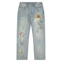 Fortune Theme Hand-Painted Denim