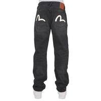 Seagull Print Denim | Dark Tone Black Denim