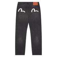 Seagull Print Denim | Dark Tone Black Denim