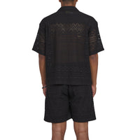 Pointelle Crochet Camp Shirt