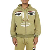Face Hoodie | Forest Green