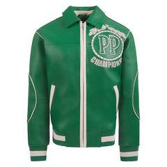 Champions Rhinestone Jacket | Jet Green/Ivory