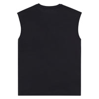 Embroidered Star Sleeveless Tee | Black