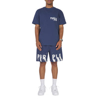 Painted Wordmark Tee | Navy