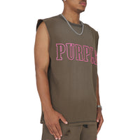 Slab Outline Sleeveless Tee | Brown