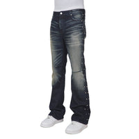 Mael Slim Flare Denim | Abyss Drift Stud