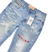 Painted Denim | Light Blue/White