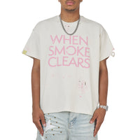 Paint Thrashed Tee | White/Pink