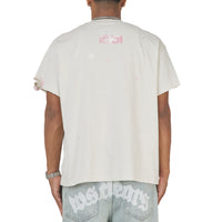 Paint Thrashed Tee | White/Pink