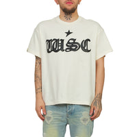 WSC Leather Tee | Bone White/Black
