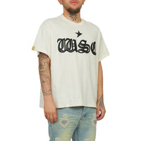 WSC Leather Tee | Bone White/Black