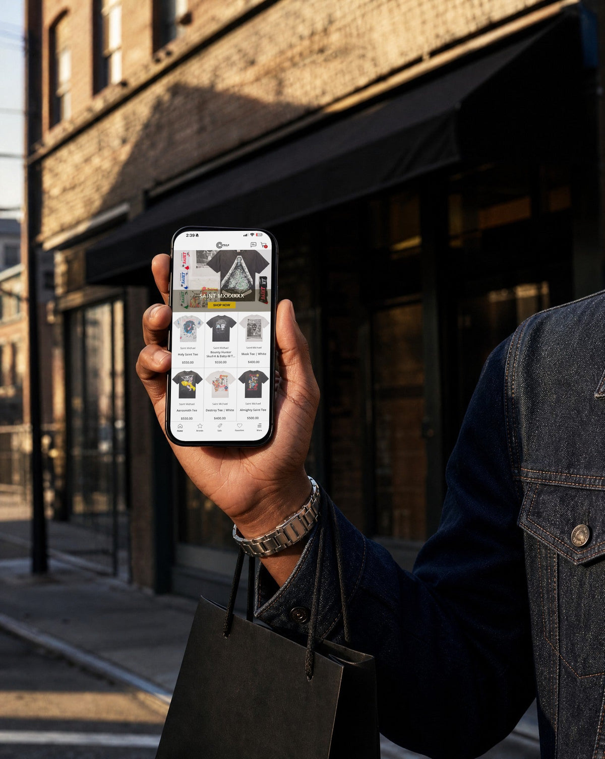 Capsule NYC app open on a phone outside the Harlem store