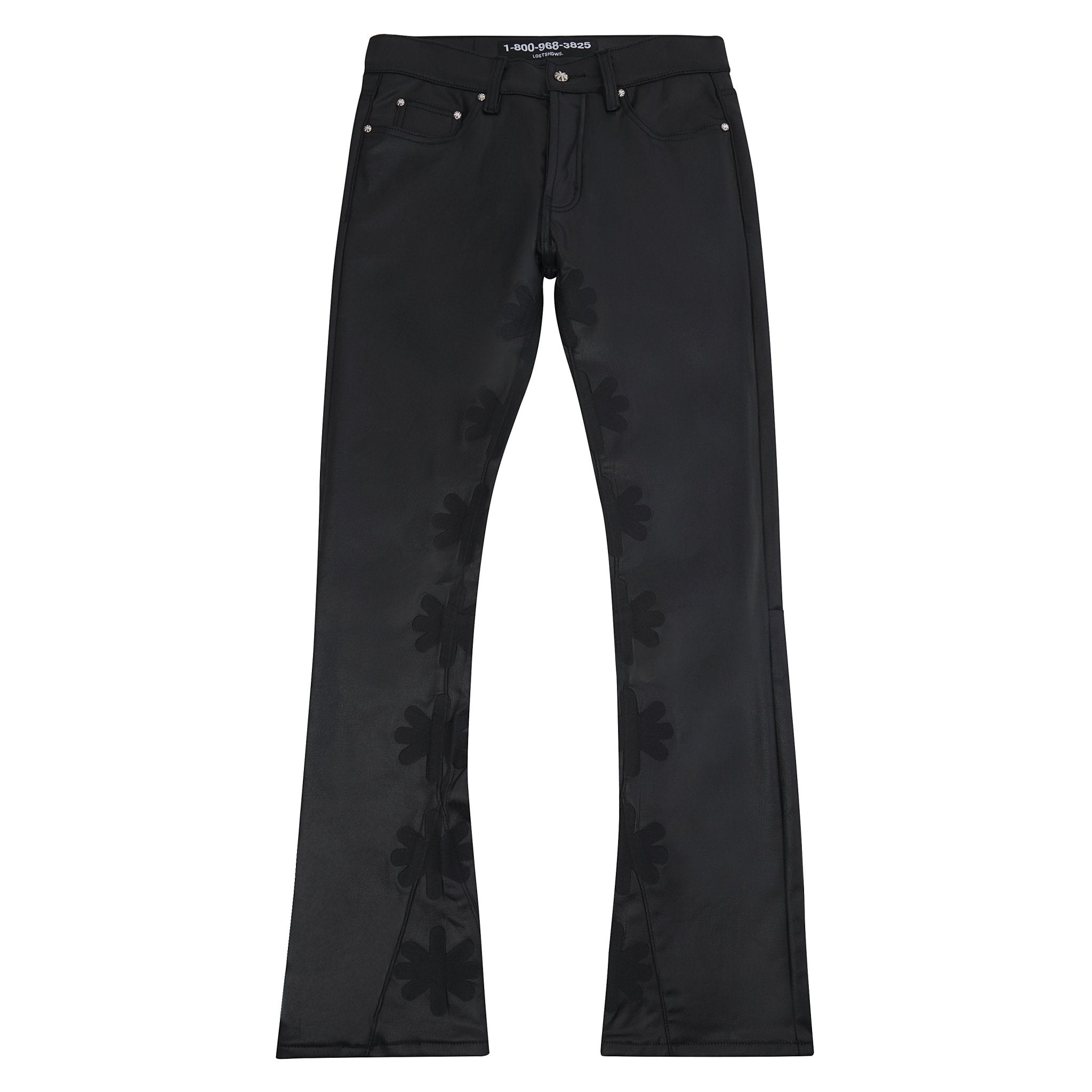 Rick Owens DRKSHDW Black Waxed 'Bolan' Flared Jeans | INC STYLE