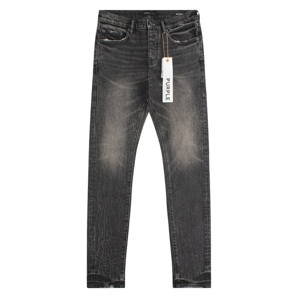 【KOOLOSET】Rough Coated Black Denim crackle-coated-denim-black-