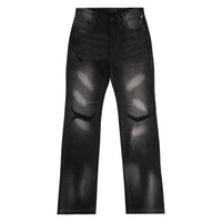 Denis Flared Black Distressed Denim - Capsule NYC
