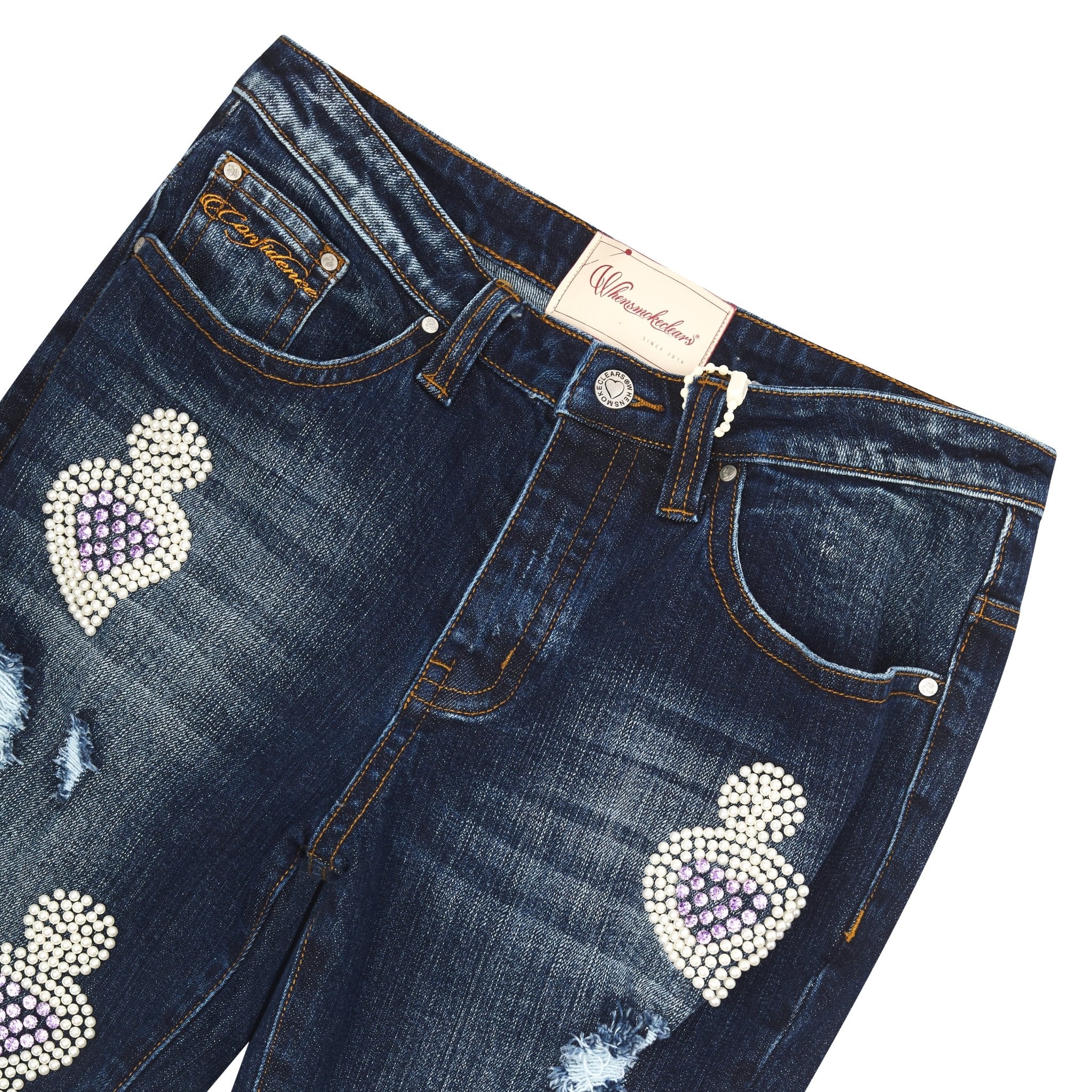 Fumi Diamond Denim | Dark Wash/Purple – Capsule NYC